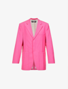 Jacquemus Dhomme Pintuck Single-breasted Jacket In Pink