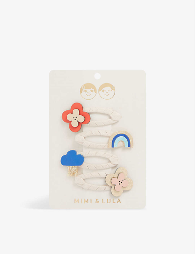 Mimi & Lula Kids' Summer Hair Clips Pack Of Four In Rainbow Bright