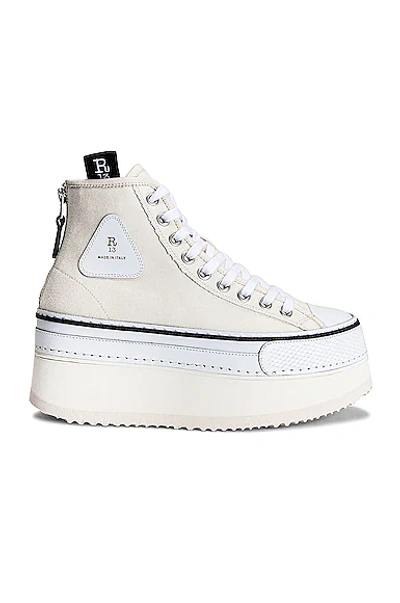 R13 Platform High Top Sneakers In Ecru