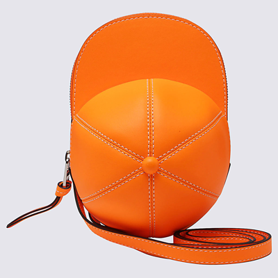 Jw Anderson Neon Orangeleather Cap Crossbody Bag