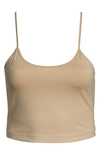Bp. Knit Organic Cotton Crop Camisole In Tan Doeskin