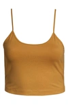 Bp. Stretch Organic Cotton Crop Camisole In Tan Cinnamon
