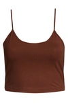 Bp. Knit Organic Cotton Crop Camisole In Brown Mink