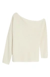 Treasure & Bond One-shoulder Thermal Knit Sweater In Ivory Dove