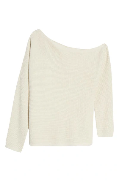 Treasure & Bond One-shoulder Thermal Knit Sweater In Ivory Dove