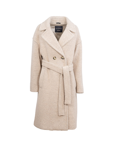 Cinzia Rocca Icons Wool Coat In Panna