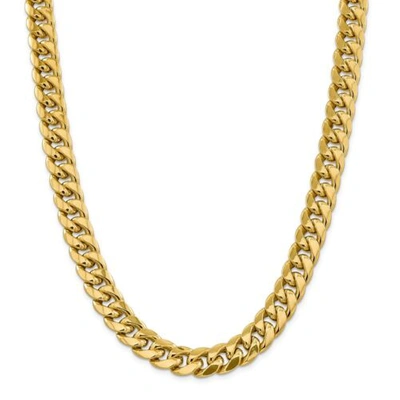 Pre-owned Accessories & Jewelry 14k Yellow Gold 12.6mm Semi Solid Miami Cuban Chain W/ Lobster Clasp 24" - 30"