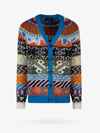 Dsquared2 Cardigan With Graphic Print In Multicolored Wool Woman D-squared2 In Multicolor