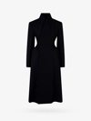Balenciaga Black Flared Hourglass Coat In Black