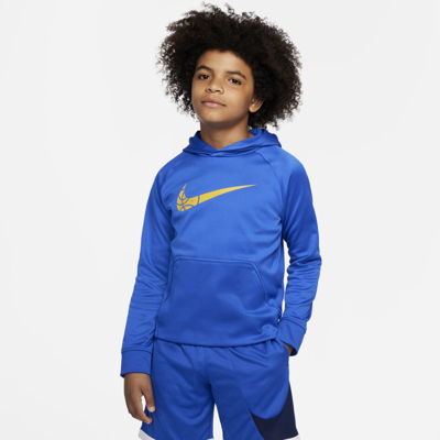 Nike Therma-fit Big Kids' (boys') Basketball Hoodie In Blue