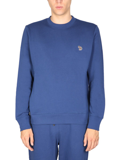 Ps By Paul Smith Ps Paul Smith Logo Patch Crewneck Sweatshirt In Blue