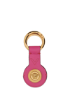 Versace Medusa Leather Key Chain In Fuchsia