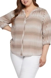 Nydj Semisheer Pintuck Blouse In Desert Oracle