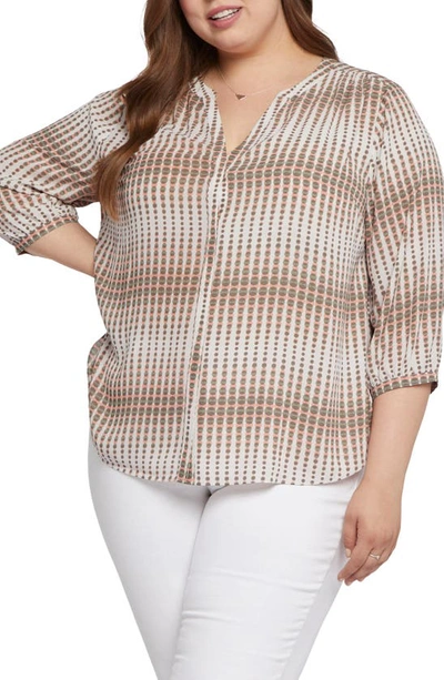 Nydj Semisheer Pintuck Blouse In Desert Oracle