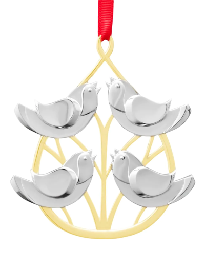 Nambe Twelve Days Of Christmas Four Calling Birds Ornament In Silver-tone