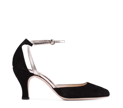 Repetto Stefani Mary Janes In Black,gold