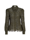 L Agence Jenica Lace Blouse In Army