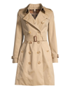 BURBERRY WOMEN'S CHELSEA BELTED DOUBLE-BREASTED COAT