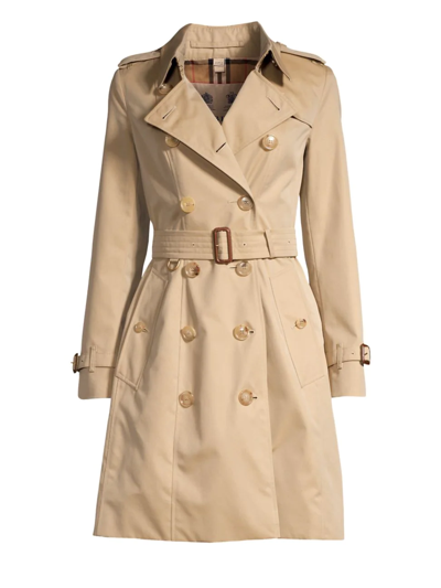 Burberry Chelsea Belted Double-breasted Coat In Honey