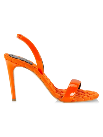 Aera Claudia 75 Vegan Leather Slingback High-heel Sandals In Orange