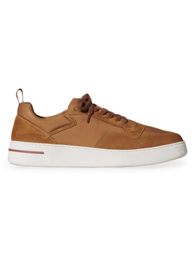 Loro Piana Newport Walk Wind Suede Trainers In Desert Mist