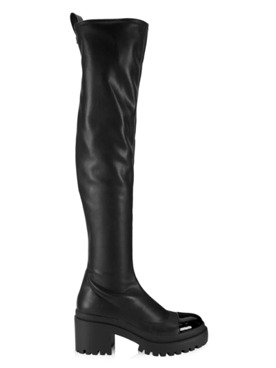 Giuseppe Zanotti Martini Leather Thigh-high Boots In Nero
