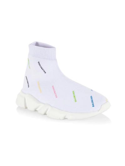 Balenciaga Baby's, Little Kid's & Kid's Logo Speed Lt Sock Sneakers In White Multi