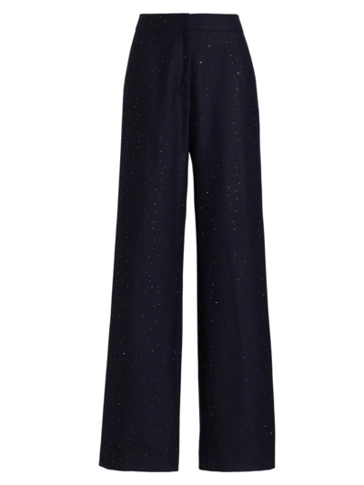 Libertine Star Dust High-rise Wide-leg Trousers In Navy