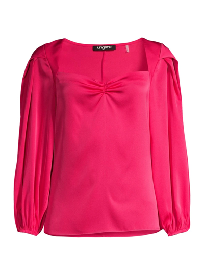 Ungaro Jovanna Silk-blend Blouse In Punch