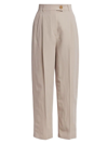 Loro Piana Wybie Pleated Ankle-crop Pants In Alabaster