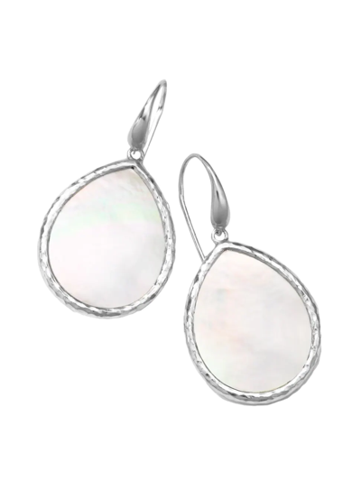 Ippolita Women's Polished Rock Candy Sterling Silver & Mother-of-pearl Small Teardrop Earrings In White/silver