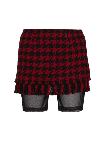 Monse Houndstooth-pattern Mini Skirt In Black Red