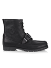 Polo Ralph Lauren Ranger Tumbled Leather Boots In Black