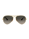 Ray Ban Ray-ban Unisex Original Polarized Brow Bar Aviator Sunglasses, 58mm In Grey