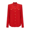 Balmain Silk Shirts With Padded Shoulders In Rouge