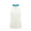 Jw Anderson Chain-embellished Gabardine Halterneck Top In Off White