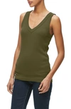 Michael Stars Maya Cotton V-neck Tank In Tarragon