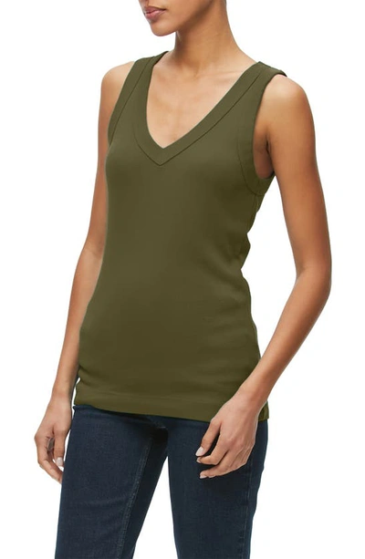 Michael Stars Maya Cotton V-neck Tank In Tarragon