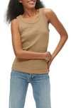 Michael Stars Paloma Cotton Tank Top In Safari