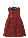 FAMILIAR SLEEVELESS CHECK-PRINT DRESS