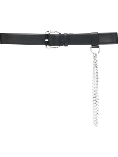 Roberto Cavalli Chain-embellished Buckle Belt In Black