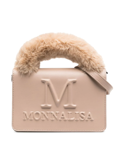 Monnalisa Kids' Logo-embossed Tote Bag In Neutrals