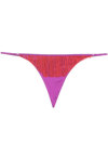 Fleur Du Mal Purple Fringe V-string Thong In Multicolour