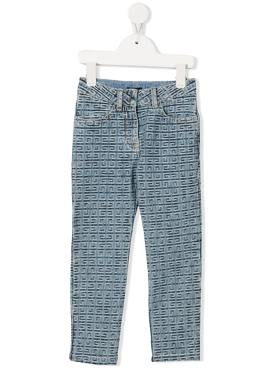 Givenchy Kids' Logo Embroidered Jeans In Blue