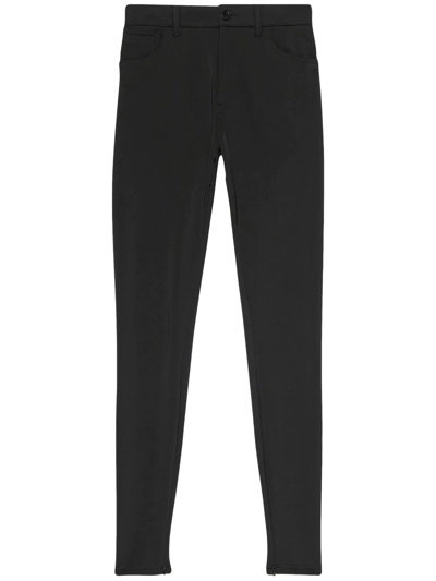 Balenciaga Skinny-leg Zip-hem Legging Pants In Black
