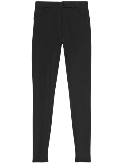 Balenciaga Skinny-leg Zip-hem Legging Trousers In Black