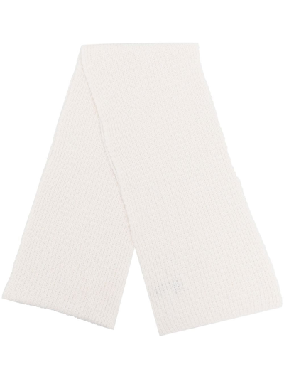 Pringle Of Scotland Cashmere Waffle-knit Scarf In White