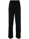 Chinti & Parker Ribbed Wide-leg Track Pants In Black