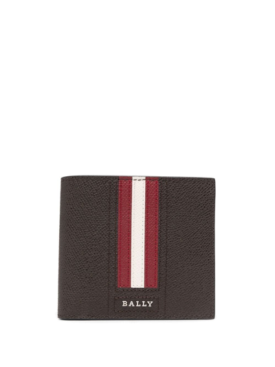 Bally Tevye Embossed-bovine Leather Wallet In 褐色