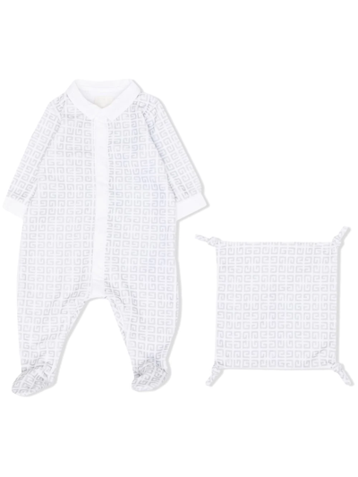 Givenchy Babies' 4g-print Velvet Pyjama Set In White
